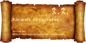 Kárándi Krisztofer névjegykártya